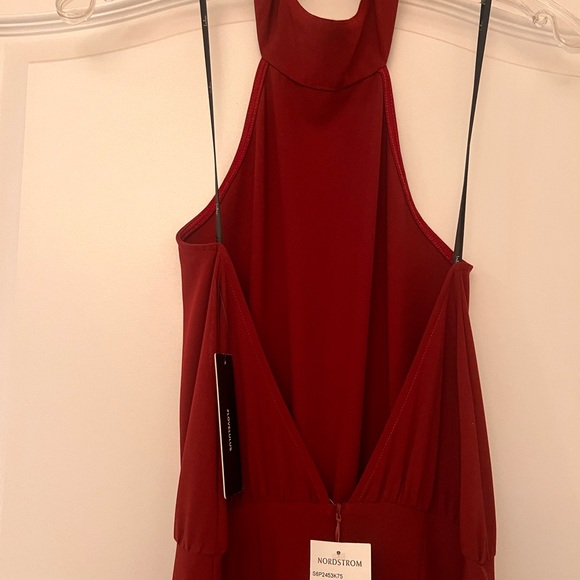 Lulu's Chic Wine Halter Jumpsuit - Picture 4 of 6